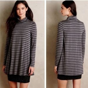 Anthro Bailey44 Striped Turtleneck Layered Dress